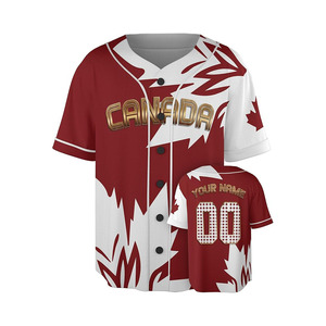 Maillot de baseball personnalisé Canada - Chemises de sport personnalisées pour les fans avec nom et numéro, cadeaux uniformes de softball pour hommes et femmes - Product Image 1