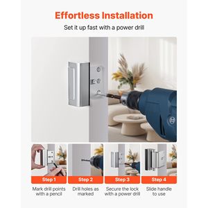 Set di 2 Serrature di Rinforzo per Porte di Sicurezza, Blocco da 3 Pollici, Forza 800 Libbre, 8 Viti, Installazione Interna - Product Image 3