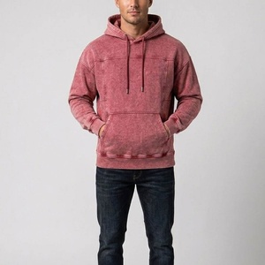 Sweat à capuche d'hiver personnalisé de haute qualité, délavé à l'acide, 100% coton, polaire léger, couleur unie, écologique, séchage rapide, respirant, avec poche intégrée - Product Image 4