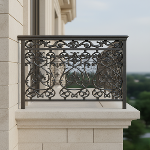 Modern Heavy Duty Iron Aluminum Balcony Grills Handrail UV Protected Rust Resistant <b>Adjustable</b> Frameless Super Shot Blast OEM... - Product Image 1