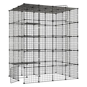 Grande cage pour chat à 5 niveaux, enclos de jeu 55"x41"x69", enclos intérieur DIY, chenil en fil métallique détachable avec 5 portes - Product Image 1