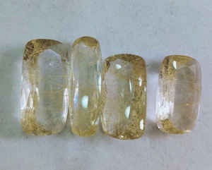 Vente en gros de pierre de quartz rutile 100% naturel doré Cabochon en vrac bijoux en forme de mélange de pierres précieuses de qualité fabriquées à la main - Product Image 3