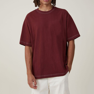 Camisetas de Hombre de Algodón Grueso con Costuras en Contraste, de Moda, Buena Calidad, Precio Bajo, Talla Grande - Product Image 5