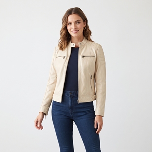 Premium Quality Women Genuine Leather Jacket <b>Vintage</b> Biker Motorcycle Jackets Fashion Casual Leather Outerwear Coat Ladies - Product Image 1