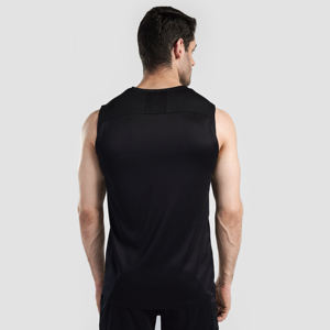 Camiseta sin mangas transpirable de punto informal elegante para hombre, para gimnasio, fitness y entrenamiento - Holgada, sin mangas, de poliéster/algodón - Product Image 4