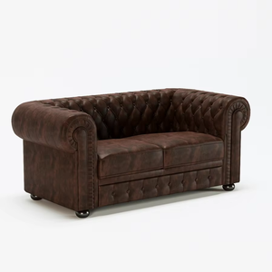 Canapé d'angle inclinable en cuir avec dossier réglable et coussins moelleux pour salon - Product Image 1