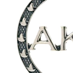 AKA Textured Ivy Circle Oxidized Necklace Elegant Silver Tone Jewelry for Women Luxury Fashion Accessory with <b>Vintage</b> - Product Image 2