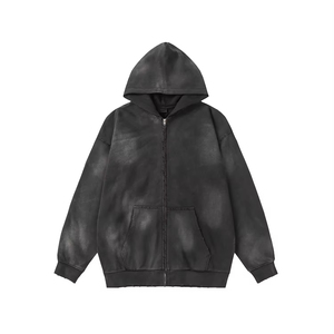 Sudadera con Capucha Personalizada 2026 para Hombre, de Alta Calidad, con Cierre, Lavado Ácido, 100% Algodón, Estilo Grueso, Impresión Digital para Invierno - Product Image 3