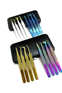 Pince à cils en acier inoxydable revêtu de titane Pince à cils à pointe en fibre multi-extension avec embouts pointus - Product Image 5