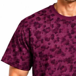 เสื้อยืดลายเสือดาวสีพลัม แขนสั้น คอกลม แฟชั่นสตรีทแวร์ พิมพ์ลาย เสื้อยืดลำลองสำหรับออกกำลังกายและเล่นกีฬา - Product Image 5