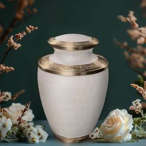 Pot en céramique blanc or avec couvercle, pot de rangement décoratif moderne - Product Image 6