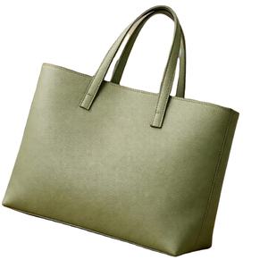 Esta es una bolsa de mano minimalista de color verde oliva, similar en estilo a las ofrecidas por marcas como Venus o Bags. - Product Image 1