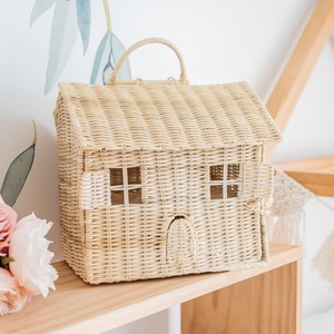 Maison de jeu en rotin en forme de maison pour enfant, avec poignée, prix le plus bas, adorable jouet en forme de maison - Product Image 2