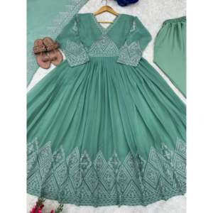 Hermoso vestido de fiesta de noche con diseño de vestido elegante de Peplum y Dupatta - Product Image 4