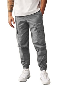 กางเกงคาร์โก้เอวสูงทรงฮิปสเตอร์สำหรับผู้ชาย ผ้าฝ้าย 100% สีวอช คุณภาพดีเยี่ยม - Product Image 2