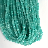Perles de pierres précieuses en amazonite véritable 2mm Micro Faceted Cube Box Cut Natural Stone for DIY Jewelry Crystal Crafts Véritable Amazonite