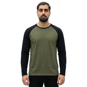 <b>Men's</b> <b>Navy</b> <b>Blue</b> Raglan Sleeve Short Sleeve <b>T</b>-<b>Shirt</b> for Contrast Trim O-Neck Regular Fit Casual Streetwear Breathable Knitted - Product Image 3