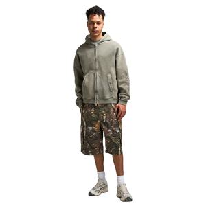 Sweats à capuche zippés pour hommes personnalisés, lavage à l'acide, surdimensionnés, épaules tombantes, décontractés, 100% coton, tissu polaire, thermique, sweats à capuche zippés d'hiver - Product Image 6