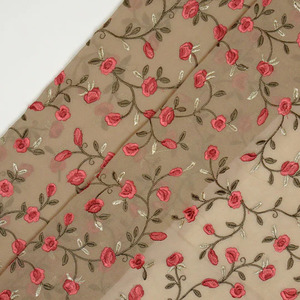 Tela de Encaje Bordado de Alta Calidad, Elegante Tela de Malla Estampada con Jacquard Floral para Vestidos de Novia y Decoración de Prendas - Product Image 1