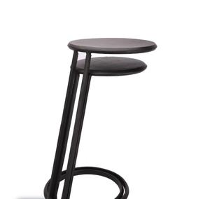 Table d'appoint ronde minimaliste en bois avec base en métal, meubles de salon intérieurs, décoration, design durable - Product Image 2