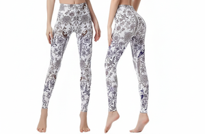 Leggings para mujer al por mayor, leggings de yoga de cintura alta para mujer, talla grande, estampados, cintura elástica, de secado rápido, ropa deportiva. - Product Image 2