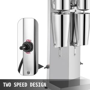 180W macchina elettrica doppia testa Milkshake Machine classica 800ml tazza 2 velocità regolabile commerciale frullatore argento - Product Image 4