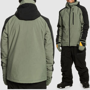 Chaqueta de Esquí Reversible para Hombre con Capucha, Cuello Alto con Cremallera, Transpirable, Impermeable 10.000 mm, Cortavientos, Diseño de Parches, para Nieve e Invierno - Product Image 6
