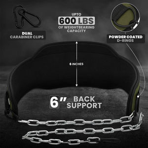 Ceinture de musculation en cuir avec chaîne en acier, personnalisable, pour dips et tractions, options de design sur mesure - Product Image 4