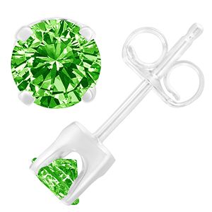 Orecchini a Perno Classici a 4 Punte in Argento Sterling 925 con Moissanite Taglio Brillante Rotondo da 0,15 Carati (0,15 Cttw) - Product Image 2