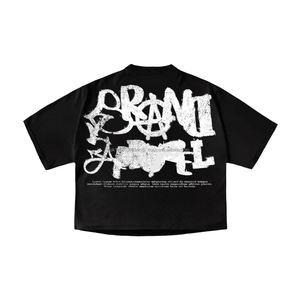 เสื้อยืดฮิปฮอปผู้ชายทรงโอเวอร์ไซส์ แขนยาวสองชั้น ล้างสีแบบแอซิดวอช ประดับด้วยคริสตัลขนาดใหญ่ ผ้าฝ้าย 100% - Product Image 3