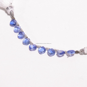 Wholesale Natural Blue Kyanite <b>Stone</b> Beads High Quality 8 Inch Strand Smooth Cushion Shape 5 5.50 MM for Jewelry Making - Product Image 1