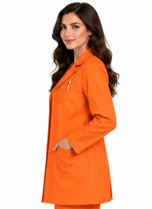 Blouse de laboratoire blanche de haute qualité pour femmes, à manches longues, respirante, en coton et polyester, pour le travail médical et les laboratoires de chimie - Product Image 2