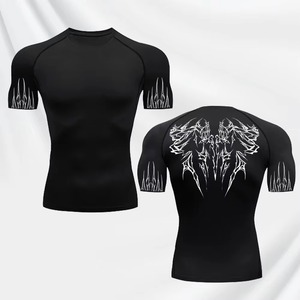Custom Logo Rashguard Compression Shirt Long Sleeve Moisture Wicking Breathable Fabric for MMA BJJ <b>Surfing</b> Training RashGaurd - Product Image 6
