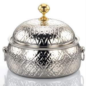 Casserole isotherme en acier inoxydable, plat de service de luxe avec couvercle, pot chauffe-plats en acier - Product Image 1