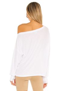 <b>Long</b> <b>Sleeve</b> <b>Off</b> <b>Shoulder</b> Pullover Sweatshirt Women French Terry Oversized Shirt <b>Off</b> <b>The</b> <b>Shoulder</b> Boatneck Fleece <b>Top</b> Ladies - Product Image 2