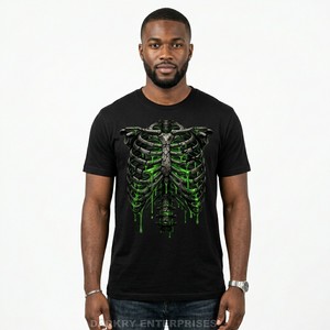 T-shirt personnalisé de style japonais pour hommes, motif Great Wave Zombie, t-shirt graphique de haute qualité, 100% coton, streetwear, fabricant de t-shirts en gros - Product Image 2