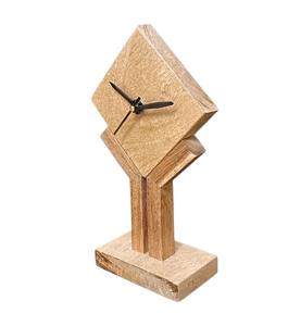 Mini Horloge de Bureau en Bois à Quartz, Affichage Silencieux à Aiguilles, Bois Durable, Décoration Moderne pour la Maison, Fabricant OEM Personnalisé - Product Image 2