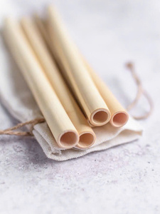 Pailles en bambou naturel biodégradables, écologiques, durables, diamètre 8 mm/12 mm, longueur 200 mm, jetables, pour cocktails et boissons - Product Image 3