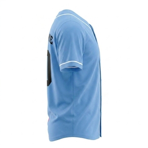 เสื้อเบสบอลแบบกำหนดเอง ระบายอากาศได้ดี สีชมพู-น้ำเงิน ลายบล็อกสี  แบบซับลิเมชั่น พร้อมพิมพ์ชื่อและหมายเลขด้านหน้าและด้านหลัง สำหรับผู้ใหญ่ทั้งชายและหญิง - Product Image 5