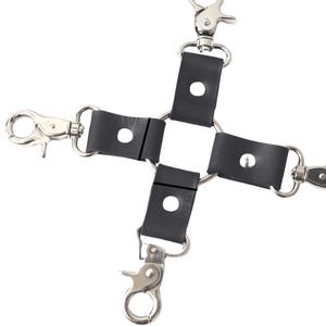 Real Cowhide Leather Wrist Cuffs Pair with Heavy Buckles and Soft Inner Lining - Product Image 5