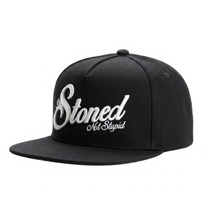 Gorra de Béisbol Unisex de 6 Paneles con Bordado 3D 'Stoned Not Stupid', Estilo Urbano y Hip Hop, Color Azul Oscuro, Algodón Peinado, Talla Adulto - Product Image 2