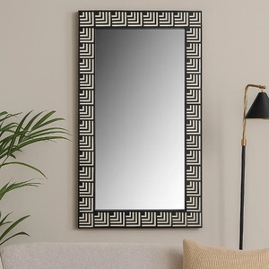 Handcrafted Wooden Accent <b>Mirror</b> Artistic Greek Pattern Premium Decorative Piece for Sophisticated Homes - Product Image 1