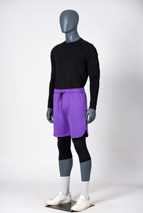 Men's Long Arch Shorts with Inner <b>Layer</b>, Modest Briefs, High Waist Sports Shorts for Running and Training, Premium Quality, Full - Product Image 2