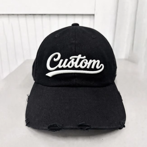 Gorras de Béisbol Desgastadas con Visera, Bordado Personalizado, Logotipo 3D, 6 Paneles, Gorras de Béisbol de Alta Calidad Fabricadas en Vietnam - Product Image 1