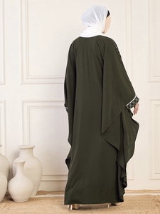 Hot Sale Dubai Trendy Beautiful Traditional Islamic Women's Saudi Arabian Abaya Spring Polyester Breathable Ankle Length Muslim - Product Image 6