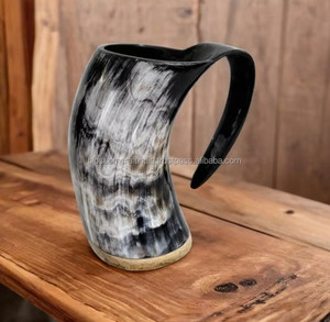 Mug en corne de buffle véritable, fait main, texture rustique haut de gamme, matériau naturel élégant, cadeau traditionnel unique - Product Image 3