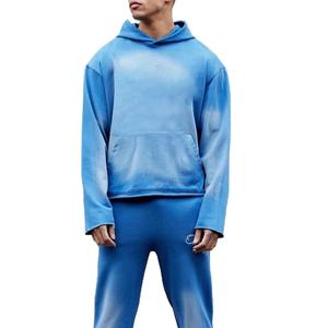 Conjuntos de Verano de Algodón Lavado al Ácido, Sudadera con Capucha y Pantalones Cortos Unisex para Hombre, Conjunto de Dos Piezas, Ropa Informal Transpirable y Ligera - Product Image 1