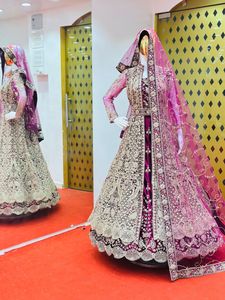Heavy Velvet Lehenga with Bridal <b>Shrug</b>, Full Jarkan Stone, Dupatta & Belt Trending Winter Wear Mastani Collection - Product Image 3