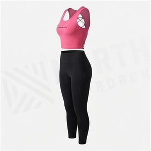 Ensemble de yoga 2 pièces North Approach : Crop Top et Leggings Taille Haute Couleur Unie Respirant Vêtements de Sport pour Femme - Product Image 2