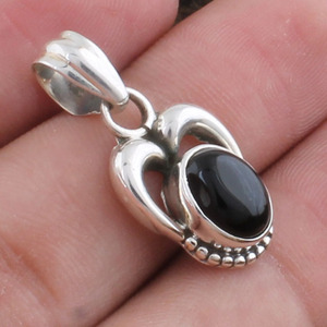 Handmade Black Onyx Pendant <b>925</b> <b>Sterling</b> <b>Silver</b> Natural Gemstone Jewelry Vintage Oval Onyx Pendant for Women <b>Men</b> Wholesale - Product Image 2